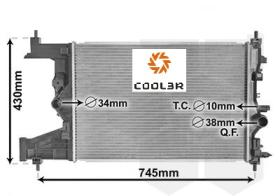R.D. 105511082 - RADIADOR OPEL ASTRA J 1.4-1.6