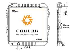 R.D. 1412854 - RADIADOR TOYOTA HILUX 2.4D - PL/AL