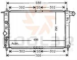 R.D. 102912082 - RADIADOR DAEWOO LANOS 1.5-1.6 A/T