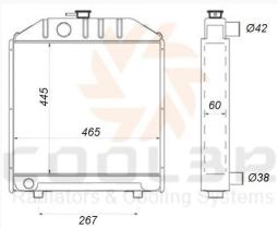 R.D. 1483132 - RADIADOR FIAT AGRICOLA 450X460-ALUMINIO